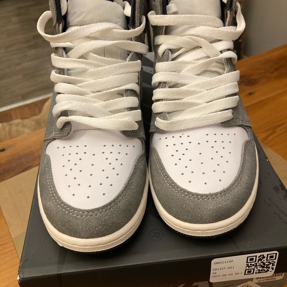 NWT Air Jordan 1 retro high OG  in "Washed Black" kids sneaker - Picture 5 of 15